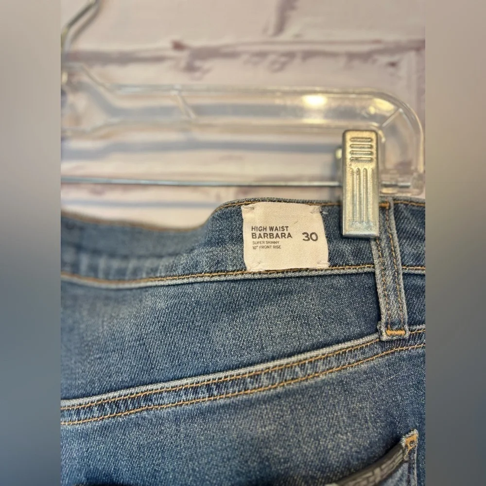 Hudson High Waist Barbara Super Skinny 10 Front Rise Cut Off Jeans Size 30 - Picture 5 of 6